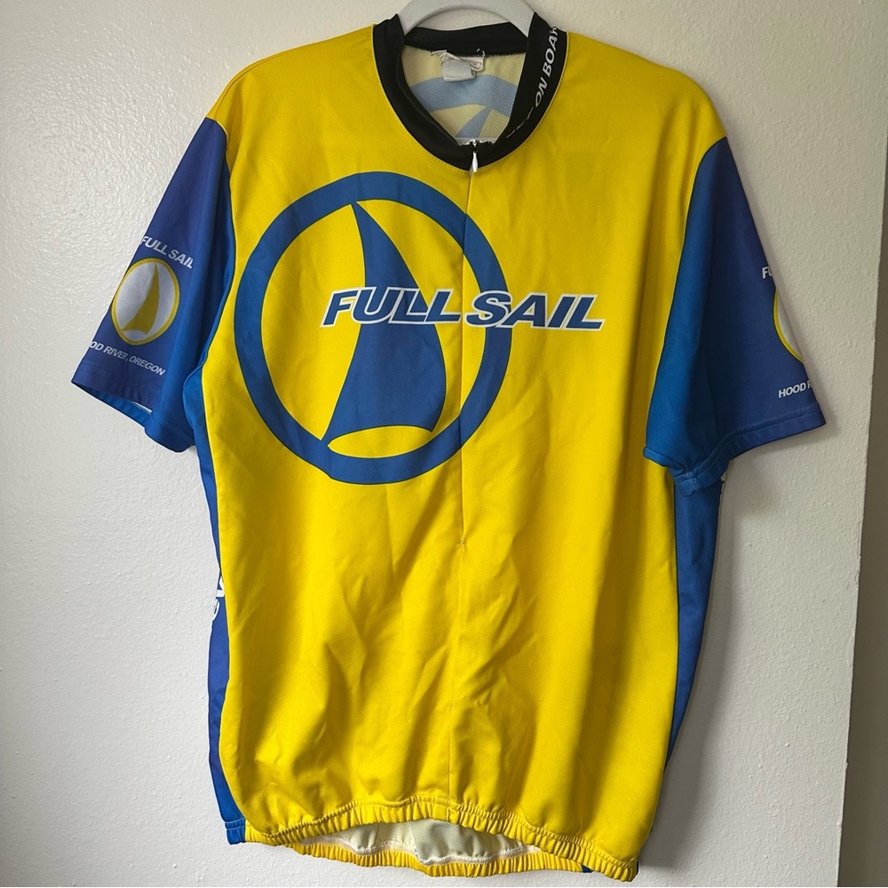 Pace Sportswear Full Sail Brewing Cycling Jersey Men's XXL  Blue Yellow Zip